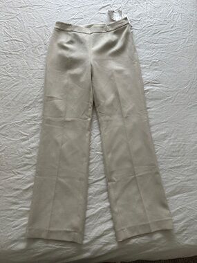 Le Suit Cream Wide-Leg Trousers